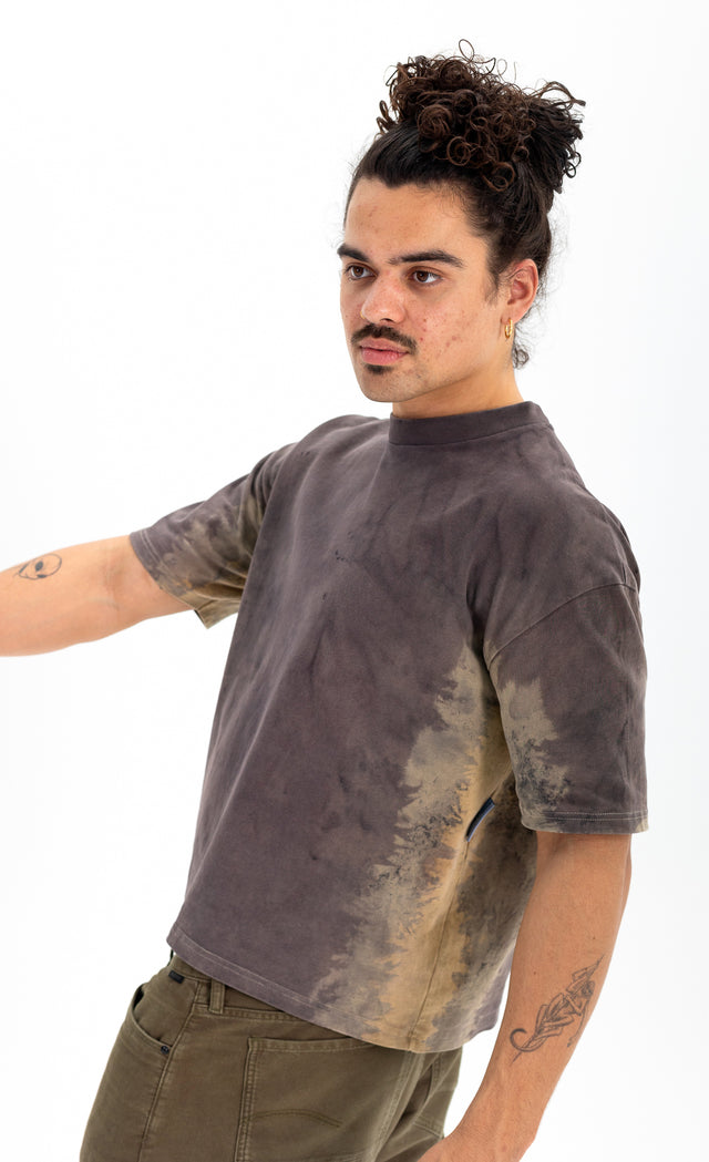 Distressed Tee Anthracite Oatmeal