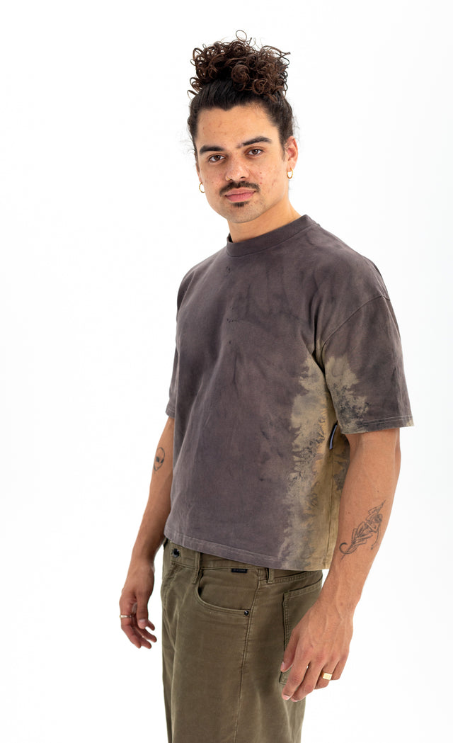 Distressed Tee Anthracite Oatmeal