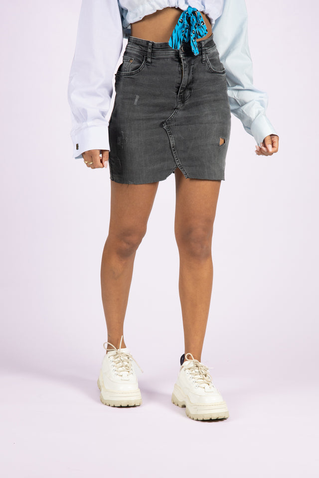 Denim High Waist Skirt